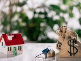 Selective Focus Of Keys House Model And Moneybags 2023 11 27 04 59 47 Utc