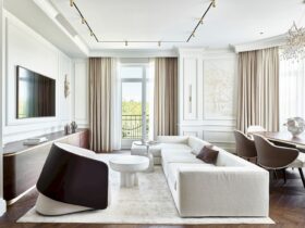 A Bright Apartment With A Classic Base And Modern Furniture And Art 30