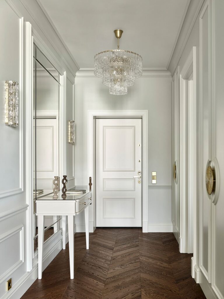 Picture of A Bright Apartment with A Classic Base and Modern Furniture and Art
