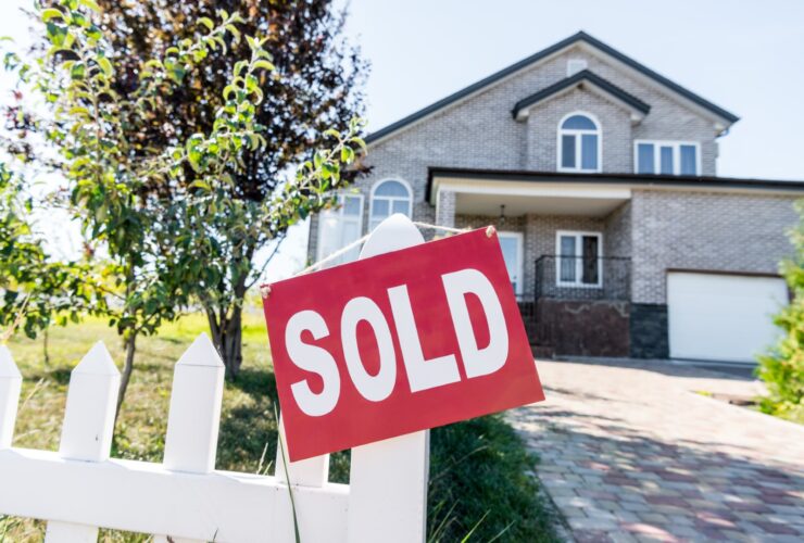 Beautiful New House With Sign Sold Hanging On Fenc 2023 11 27 05 10 01 Utc