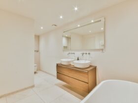 Luxurious Bathroom With A Hanging Chest Of Drawers 2023 11 27 05 21 58 Utc