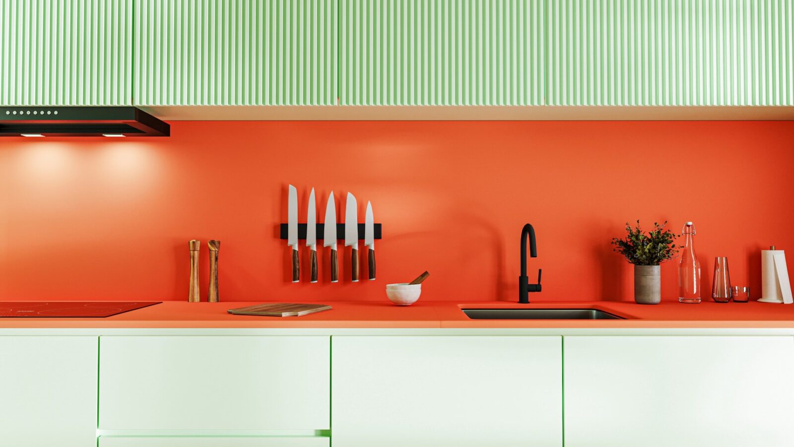 Colorful Orange And Green Kitchen Countertop With 2023 11 27 04 48 53 Utc