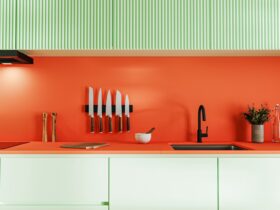 Colorful Orange And Green Kitchen Countertop With 2023 11 27 04 48 53 Utc