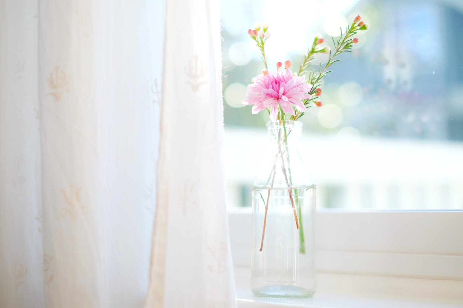 Flowers in a glass vase. Too much heat and they’ll prematurely wilt