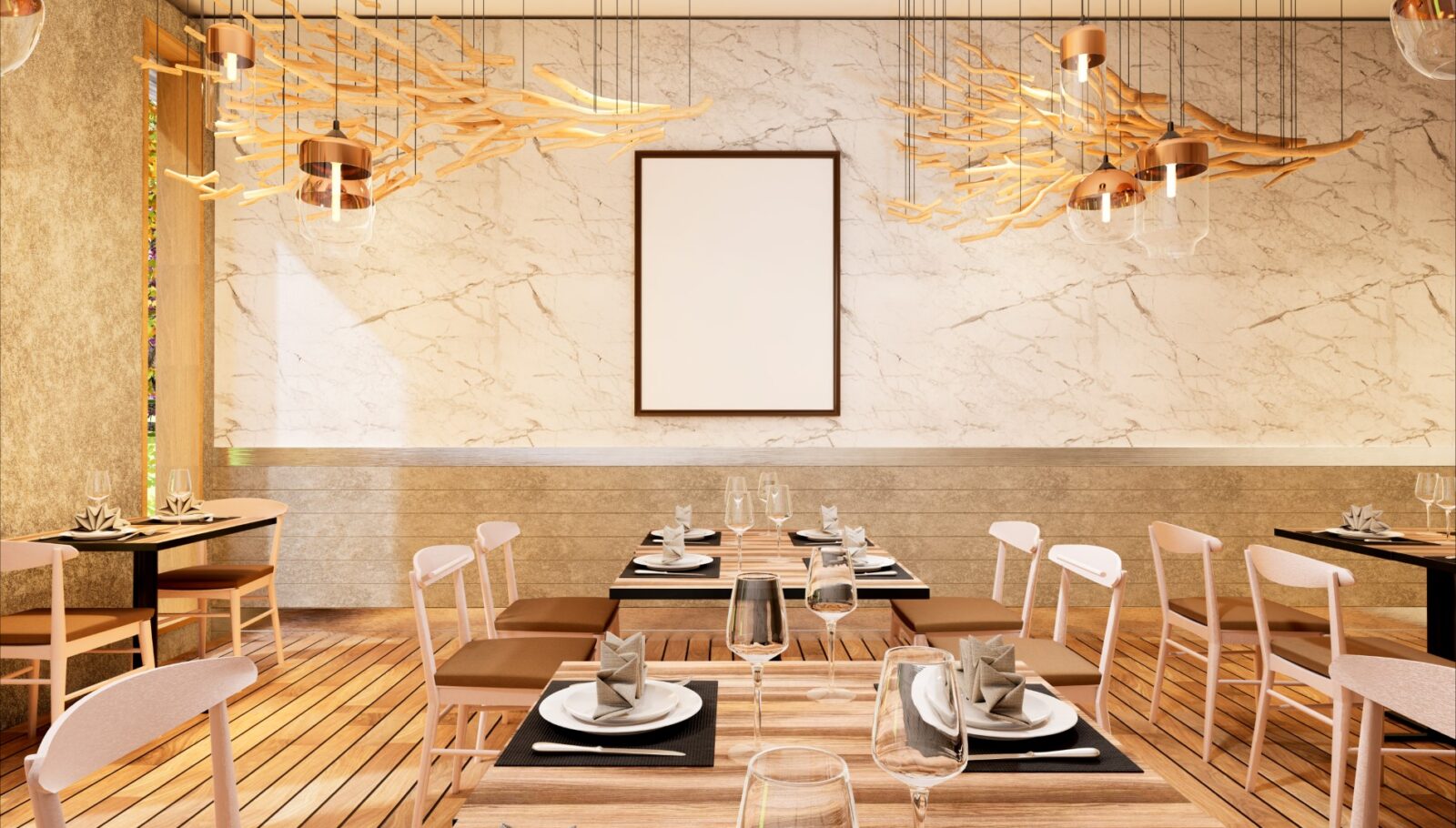 3d Illustration Mockup Photo Frame In Restaurant R 2023 11 27 05 33 42 Utc