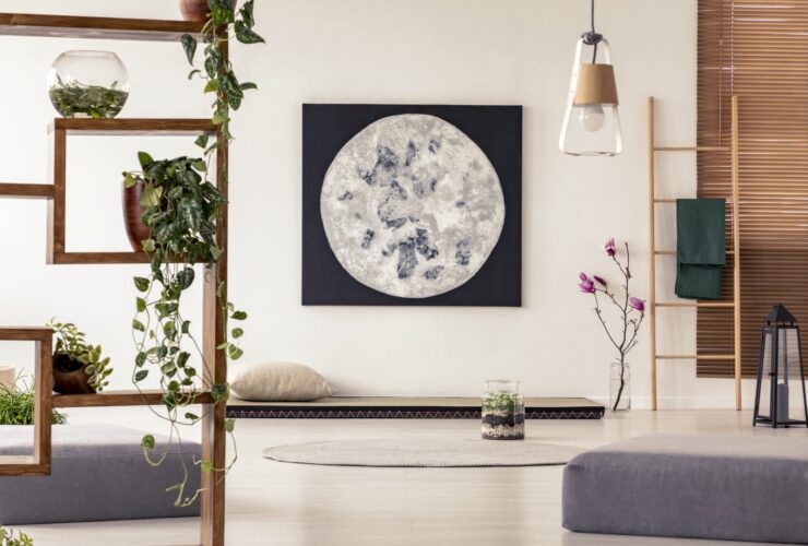 Moon Painting Above Tatami Mat Bed In Japanese Sty 2023 11 27 04 49 52 Utc