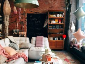 brick wall, room, interior design