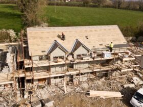 Aerial Photo Of Brown 3-story House