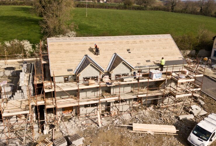 Aerial Photo Of Brown 3-story House