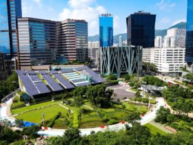 solar, panel, city