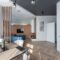 Modern apartment with table near living room