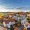 high angle photography of village