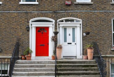 dublin, home, house, ireland, europe, architecture, building, bricks, door, white, red, white and red, red and white, old, georgian front door, front door, georgian door, stairs, brown door, door, door, door, door, door, front door, front door, front door