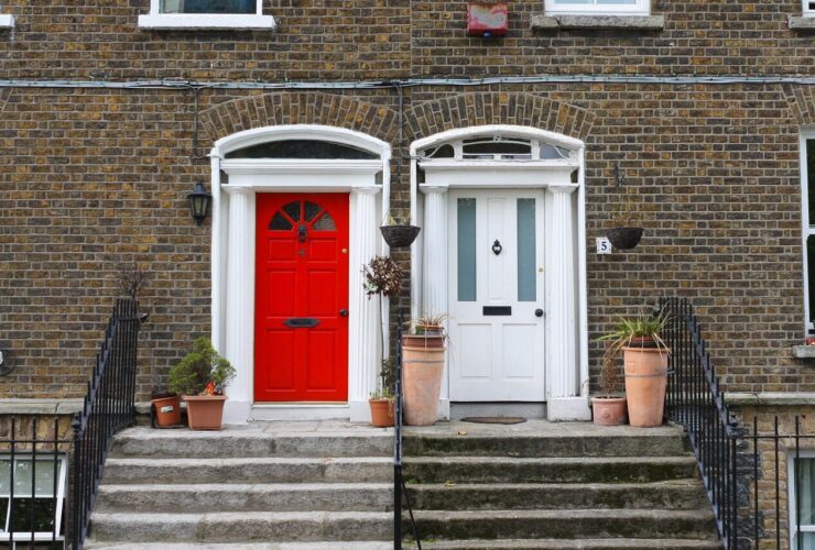 dublin, home, house, ireland, europe, architecture, building, bricks, door, white, red, white and red, red and white, old, georgian front door, front door, georgian door, stairs, brown door, door, door, door, door, door, front door, front door, front door