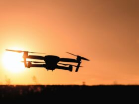 silhouette of quadcopter