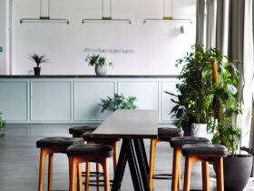 brown wooden chair beside table
