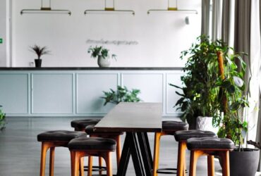 brown wooden chair beside table