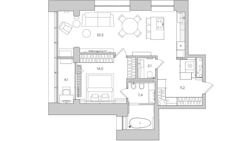 Tough Character Apartment ATischler Layout After