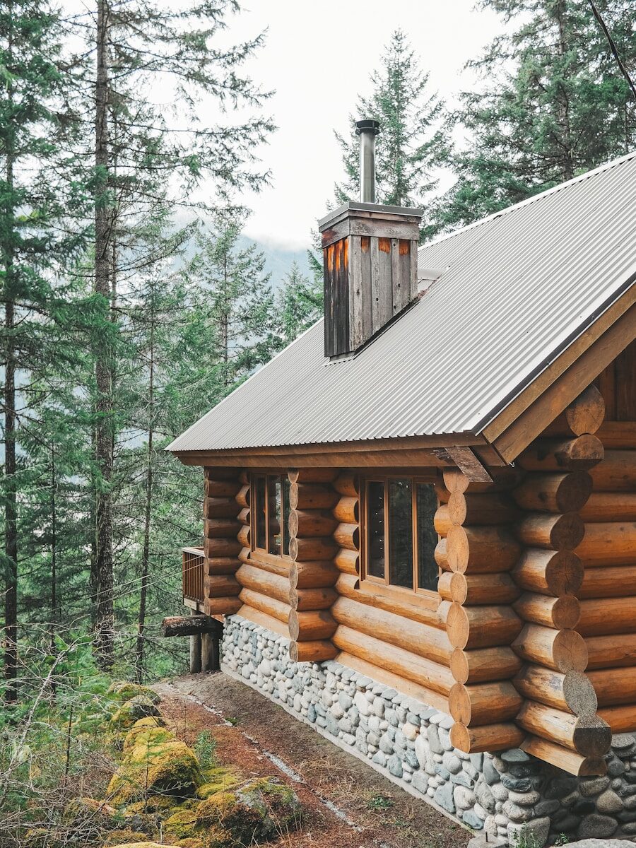 brown wooden house surrounded by green trees during daytime