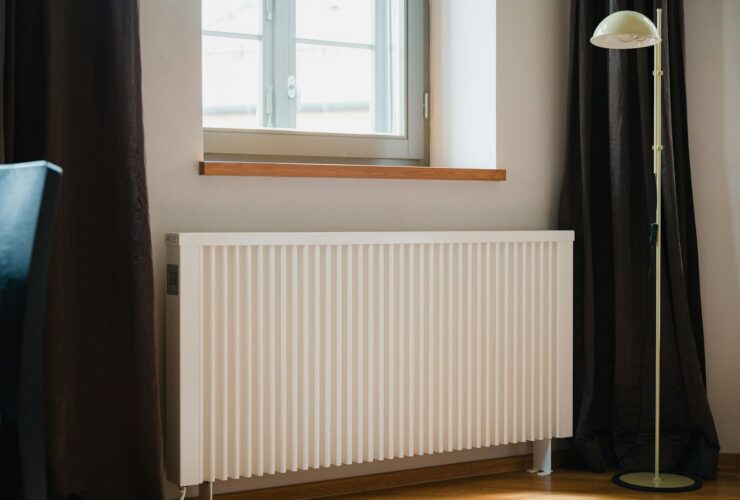 a white radiator in a room