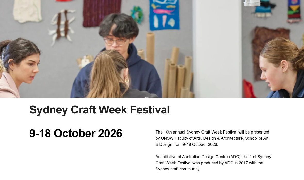 Sydney Craft Week 2026